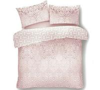LIZZIE JACOBS New Printed Duvet Cover Sets Cotton Rich Quilt Cover Sets Easy Care Reversible Bedding Sets (Single, Antoinette Pink)