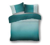 LIZZIE JACOBS New Printed Duvet Cover Sets Cotton Rich Quilt Cover Sets Easy Care Reversible Bedding Sets (Double, Urban Ombre Teal)