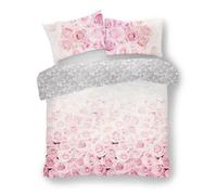 LIZZIE JACOBS New Printed Duvet Cover Sets Cotton Rich Quilt Cover Sets Easy Care Reversible Bedding Sets (Single, Bellerose Pink)