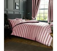 LIZZIE JACOBS New Printed Duvet Cover Sets Cotton Rich Quilt Cover Sets Easy Care Reversible Bedding Sets (Double, Oscar Blush Pink)