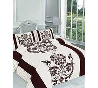 LIZZIE JACOBS New Printed Duvet Cover Sets Easy Care Quilt Cover Sets Reversible Bedding Sets NZ (Darcy Brown, King)