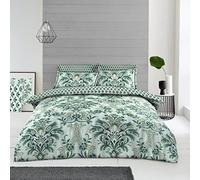 LIZZIE JACOBS New Printed Reversible Soft Easy Care Duvet Quilt Cover Bedding Sets With Matching Fitted Bed Sheet and Pillowcases (Marilyn, King)