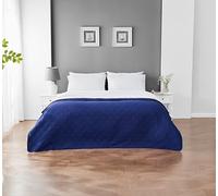 LIZZIE JACOBS New Quilted Style Bedspreads Super Soft Comforters Bed Throws Reversible Large Sofa Cover 150 x 200 cms Size (Pinsonic Navy)