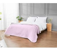 LIZZIE JACOBS New Quilted Style Bedspreads Super Soft Comforters Bed Throws Reversible Large Sofa Cover 150 x 200 cms Size (Reversible Purple)