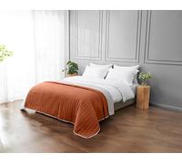 LIZZIE JACOBS New Quilted Style Bedspreads Super Soft Comforters Bed Throws Reversible Large Sofa Cover 150 x 200 cms Size (Reversible Rust)