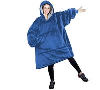 LIZZIE JACOBS New Sherpa Fleece Oversized Hoodie For Women Ladies Girls Poncho Ultra Soft Warm Cosy Snuggle Fur Fleece Hoodie Blankets (Dark Blue)