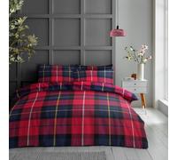 LIZZIE JACOBS New Tartan Check and Floral Pattern Flannelette 100% Brushed Cotton Thermal Soft Cosy Fitted and Flat Sheet Sets With Pillowcases (Becks Check, Single)