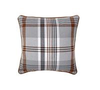 LIZZIE JACOBS New Tartan Check Pattern Luxury Cushion Covers 100% Cotton Super Soft Comfortable Material Regular 18 inch or Large 24 inch Cushion Covers (43 x 43 cm, Brown)