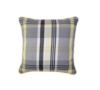 LIZZIE JACOBS New Tartan Check Pattern Luxury Cushion Covers 100% Cotton Super Soft Comfortable Material Regular 18 inch or Large 24 inch Cushion Covers (60 x 60 cm, Yellow)