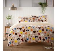 LIZZIE JACOBS New Teddy Sherpa Fleece Duvet Cover Sets Super Soft Warm Cosy Quilt Cover Sets Reversible Luxurious Bedding Sets (Dogs, King)