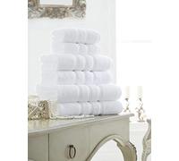 LIZZIE JACOBS New Zero Twist 100% Egyptian Cotton Towels 600 GSM Luxury Extra Thick Super Soft Highly Absorbent Quick Dry Towels/Bath Sheets (White, Hand Towel)