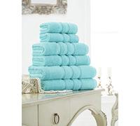 LIZZIE JACOBS New Zero Twist 100% Egyptian Cotton Towels 600 GSM Luxury Extra Thick Super Soft Highly Absorbent Quick Dry Towels/Bath Sheets (Aqua, Bath Towel)