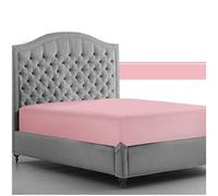 LIZZIE JACOBS Percale 180 Thread Count Extra Deep 40cm Fitted Sheets Easy Care Polycotton Non Iron Shrinkage Fade and Wrinkle Resistant 16inch Deep Fitted Bed Sheets (Pink, Double), PTCFBS-72