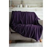 LIZZIE JACOBS Popcorn Waffle Honeycomb Style Luxurious Throws Super Soft Warm Cosy Sofa Settee Bed Fleece Blankets Non Allergenic Kids Adults Travel Blankets (Single - 130x150cm, Purple)
