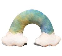 LIZZIE JACOBS Rainbow Tie Dye Pattern Teddy Bear Fleece Super Soft Warm Cosy Kids and Adults Matching Cloud Shaped Cushion (Cloud Cushion)