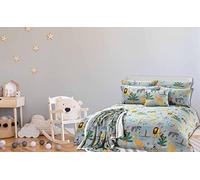 LIZZIE JACOBS Safari Jungle Animals Pattern Teddy Bear Fleece Super Soft Warm Cosy Kids and Adults Duvet Cover Sets Quilt Covers Bedding Sets (Single Duvet Set)