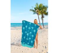 LIZZIE JACOBS Sand Free Beach Towels Large 180x100cm Jumbo Microfibre Pool Towels Soft Quick Dry Lightweight Towels for Swimming Sports Gym Camping Sun Lounging Beach Holiday Essentials (Palm Beach)