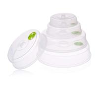 LIZZIE JACOBS Set of 5 Microwave Plate Covers with Adjustable Steam Vents Splatter for Food Cooking Heating and Reheating Size Ventilated Lid BPA Free Dishwasher Safe (MVNCFT-72)