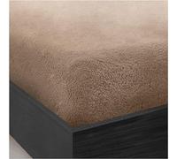 LIZZIE JACOBS Teddy Sherpa Fleece Fitted Bed Sheet Thermal Super Soft Warm Cosy Luxurious Plain Teddy Bear Fleece Bed Sheets (Mink, Double)