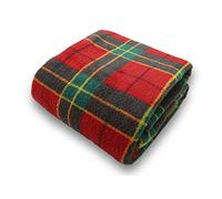 LIZZIE JACOBS Teddy Sherpa Fleece Tartan Check Super Soft Warm Cosy Duvet Cover Sets Quilt Covers Bedding Sets (Red, Blanket - 150x200cm)