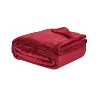LIZZIE JACOBS Ultimate Flannel Sherpa Fleece Throws Plain Floral and Check Super Soft Warm Cosy Sofa Settee Bed Blankets (Plain Burgundy, King - 200x240cm)