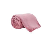 LIZZIE JACOBS Ultimate Flannel Sherpa Fleece Throws Plain Floral and Check Super Soft Warm Cosy Sofa Settee Bed Blankets (Plain Blush Pink, Single - 130x150cm)