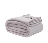 LIZZIE JACOBS Ultimate Flannel Sherpa Fleece Throws Plain Floral and Check Super Soft Warm Cosy Sofa Settee Bed Blankets (Plain Silver, King - 200x240cm)