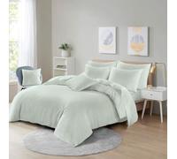 LIZZIE JACOBS Ultra Soft Microfibre Plain Dyed Duvet Cover Set with Pillowcases Breathable Quilt Covers Anti Allergy Easy Care Comfortable Reversible Bedding (Duck Egg, Double)