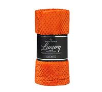 LIZZIE JACOBS Waffle Popcorn Honeycomb Throws Blankets Super Soft Warm Cosy Throw Over Sofa Sette Bed Blankets Extra Large Snuggle Fleece Thermal Throws For Kids & Adults (Rust, Single - 130 x 150cm)