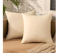 LIZZIE JACOBS Waterproof Cushion Covers Outdoor Garden Breathable Decorative Cushions Covers for Patio Bench Sofa Furniture Indoor Living Room Bed Chair Scatter Cushion Covers (Beige, 43x43 cm)
