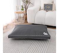 LIZZIE JACOBS Waterproof Large and Extra Large Dog Beds Cushion Mattresses Washable Zipped Cover Super Soft Cosy Plush Comfy Heay Duty Dogs Puppy Pet Bed Mattresses Cushions (Large - 58x80x5cm, Grey)