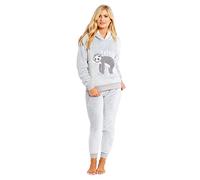 LIZZIE JACOBS Women Ladies Pyjama Sets Girls PJ's Super Soft Comfy Teddy Sherpa Fleece Snuggle Warm Cosy Pyjama Sets Lounge Wear Fluffy Fleece PJs (Large, Sloth)