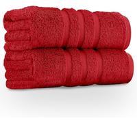 LIZZIE JACOBS Zero Twist 100% Egyptian Cotton Towels 550 GSM, Hotel Quality Bath Towel Set, Soft Extra Absorbent Bath Sheet, Hand Towels, Jumbo Towels for Home Spa Use (Red, Jumbo Sheet (Pack of 2))