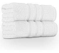 LIZZIE JACOBS Zero Twist 100% Egyptian Cotton Towels 550 GSM, Hotel Quality Bath Towel Set, Soft Extra Absorbent Bath Sheet, Hand Towels, Jumbo Towels for Home Spa Use (White, Bath Sheet (Pack of 2))