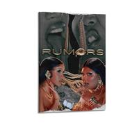 Lizzo Cardi B Rumors Print Album Cover Signed Limited , Music Album Cover ,Pop Hip Hop Rap Singer Star Music Poster Aesthetic Canvas Wall Art for Girl And Boy Teens Dorm Decor 16x24inch(40x60cm) Frame