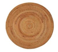 LIZZOT Rattan Woven Placemats,Table Mats,Non Heat Resistant Place Mat,Wicker Placemat,Trivets for Hot Dishes Round,40cm