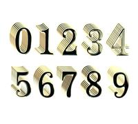 Lizzy 0 to 9 3D Gold & Black Reflective Mailbox Door Numbers Vinyl Sticker Self-Adhesive Decal Waterproof Bins Numbers Stickers House Signs Personalised Door Number for House Wheelie Address (6)