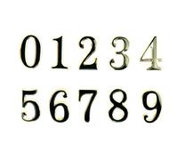 Lizzy 0 to 9 3D Gold & Black Reflective Mailbox Door Numbers Vinyl Sticker Self-Adhesive Decal Waterproof Bins Numbers Stickers House Signs Personalised Door Number for House Wheelie Address (1)
