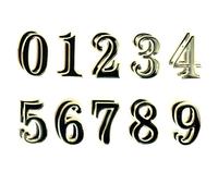 Lizzy 0 to 9 3D Gold & Black Reflective Mailbox Door Numbers Vinyl Sticker Self-Adhesive Decal Waterproof Bins Numbers Stickers House Signs Personalised Door Number for House Wheelie Address (2)