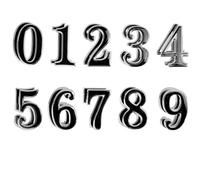 Lizzy 0 to 9 3D Silver & Black Reflective Mailbox Door Numbers Vinyl Sticker Self-Adhesive Decal Waterproof Bins Numbers Stickers House Signs Personalised Door Number for House Wheelie Address (2)