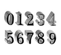 Lizzy 0 to 9 3D Silver & Black Reflective Mailbox Door Numbers Vinyl Sticker Self-Adhesive Decal Waterproof Bins Numbers Stickers House Signs Personalised Door Number for House Wheelie Address (6)