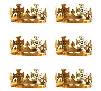 Lizzy 06 x Gold King’s Crown for Adults & Kids - Royal Fancy Dress Accessory | Crown for Men, Women & Children | World Book Day, Nativity, Theatre, Coronation & Party Costume Prop