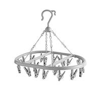Lizzy 1 x 20 Pegs Washing Clothes Rack | Circular Clothes Airer Socks Dryer Plastic Laundry Hanger For Shoe Insoles Gloves Towel Lingerie Hats Small Laundry Item Windproof Drying (Grey)