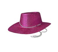 Lizzy 1 x Adult Glitter Pink Cowboy Hat |Sparkle Cowboy Hat for Novelty Fancy Dress Hen Party Cowgirl Halloween Costumes Hats Carnival Music Festival Accessories