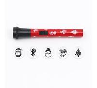 Lizzy 1 x Christmas Torch with 5 Image Covers | Christmas Shapes Cover Xmas Tree Snowman Candy Bell Kids Toddler Projector Light Torch with Christmas Character