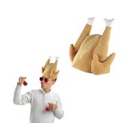Lizzy 1 x Cooked Turkey Adult Hat | Funny Party Hat for Thanksgiving and Christmas Headwear Fancy Dress Costume Accessory for Men and Women