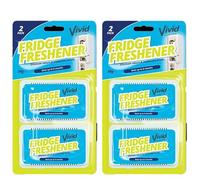 Lizzy 1 x Fridge Fresh Air Freshener Odour Absorber Remove Bad Smells Deodoriser Remover Eliminates Bad Odours (L7.5 x W12 x D1.5cm, Pack Of 2)