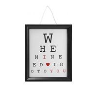 Lizzy 1 x I Love You Test Hanging Frame | Romantic Anniversary Red Party Favor Wedding Bedroom Valentines Day Celebration Gift
