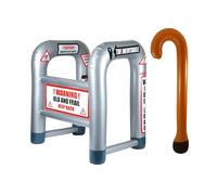 Lizzy 1 x Inflatable Walking Stick with Zimmer Frame with 'Warning' Design | Joy for Children Dress Up Blow up Accessories Great Fun novelty joke present old man women