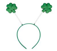Lizzy 1 x Irish Headband St Patricks Day Shamrock Head Boppers Hats Clover Green Fancy dress Irish Accessories Costume Favors for Women Girls (Glitter Clover Leaf Headboppers)